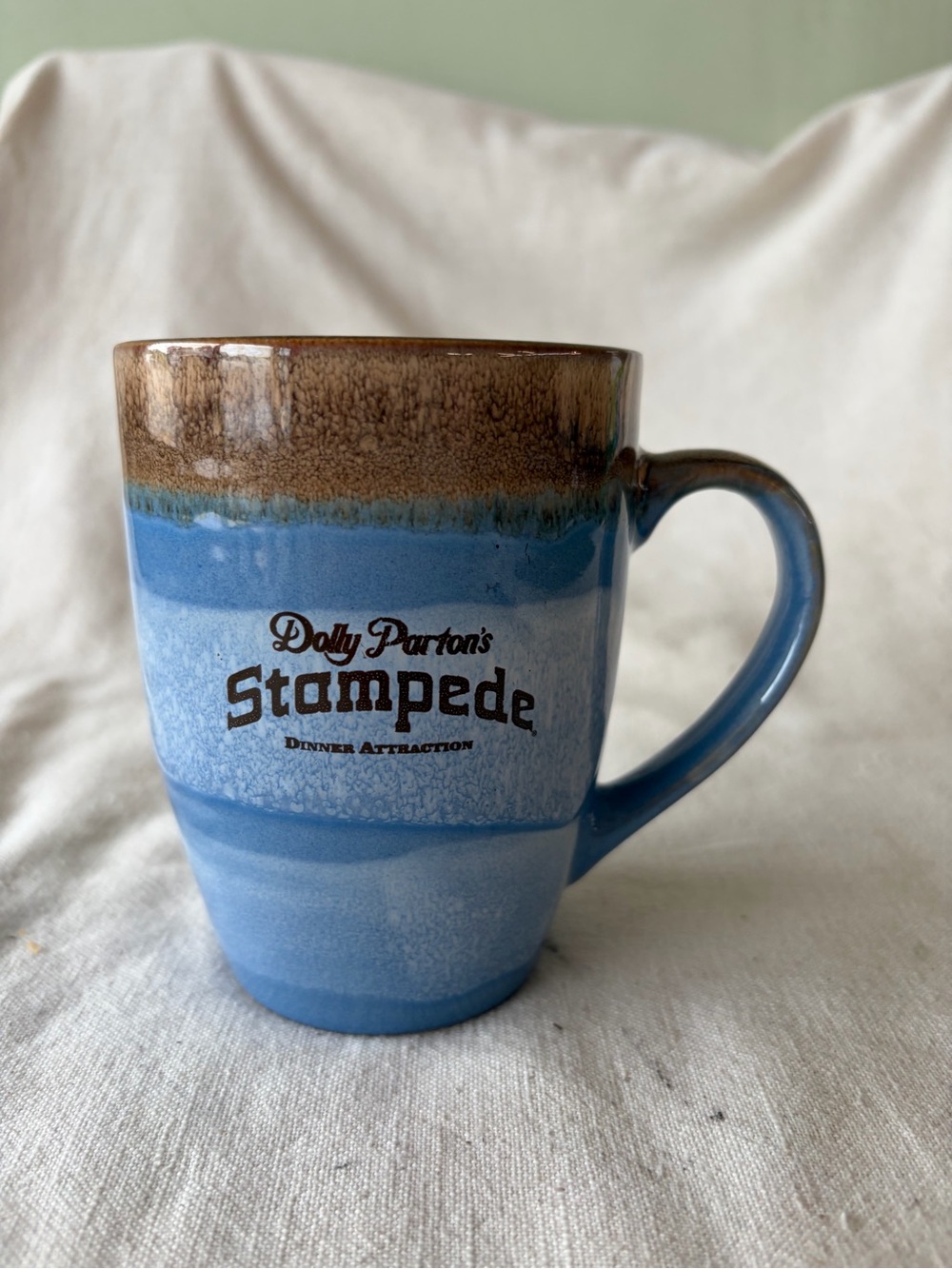 Posh Blue and Brown Glazed Ceramic Mug